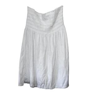 RAVIYA Y2K Dress Womens XL White Smocked Terrycloth Strapless Beach Cover Up‎